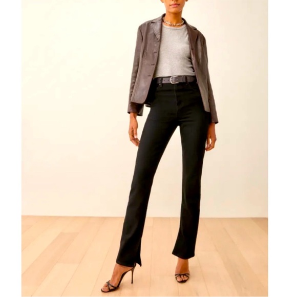 NWT Reformation Liza Slit Hem Ultra High Rise Jeans - Picture 2 of 8